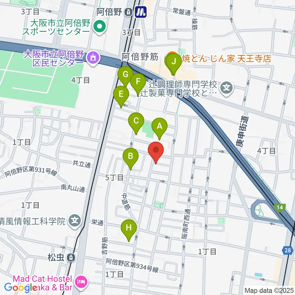 音楽教室 HOUSE MUSIC周辺のホテル一覧地図