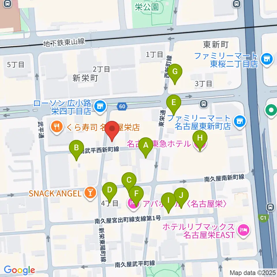 名古屋栄Live DOXY周辺のホテル一覧地図