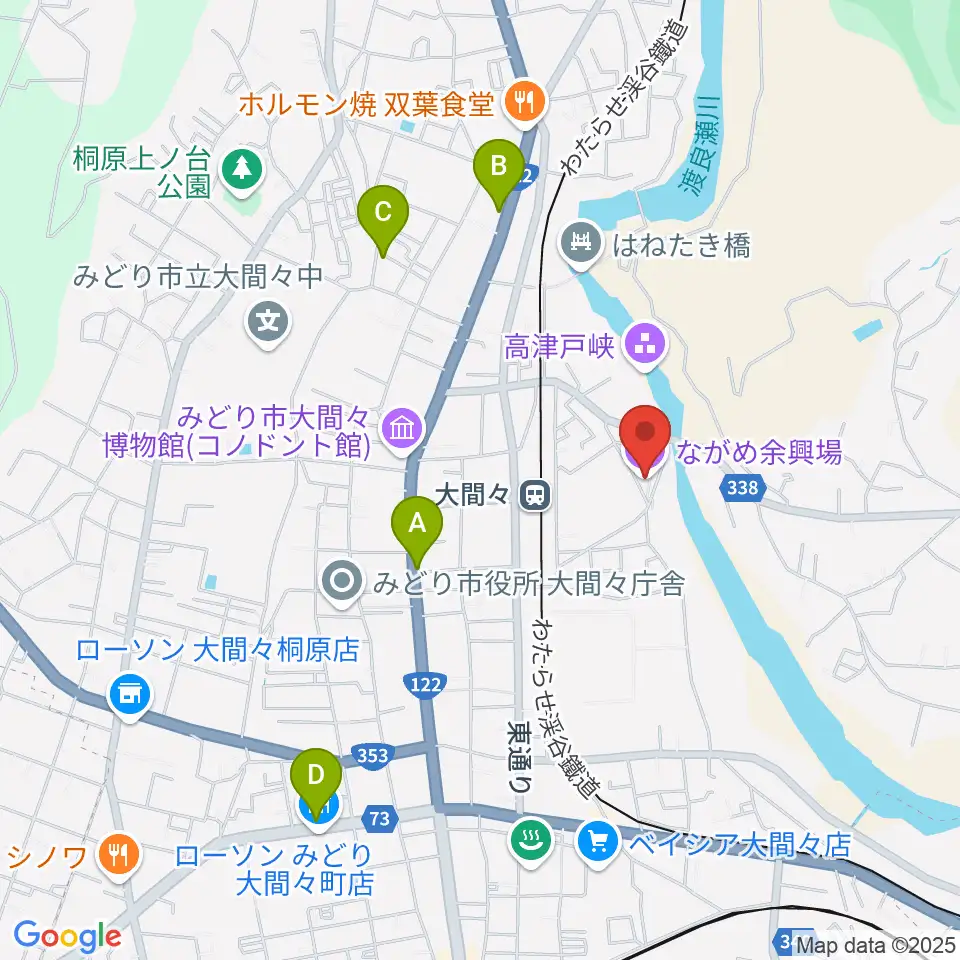 ながめ余興場周辺のホテル一覧地図