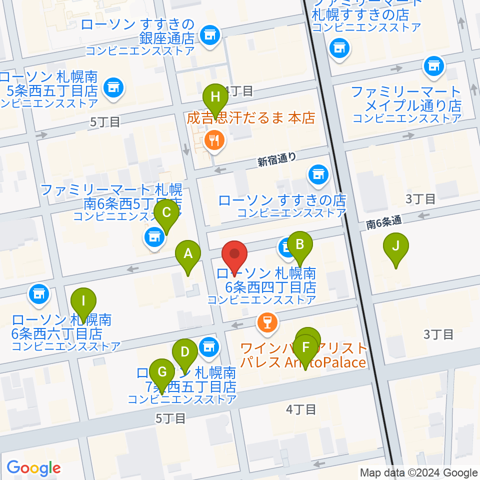 札幌クレイジーモンキー周辺のホテル一覧地図