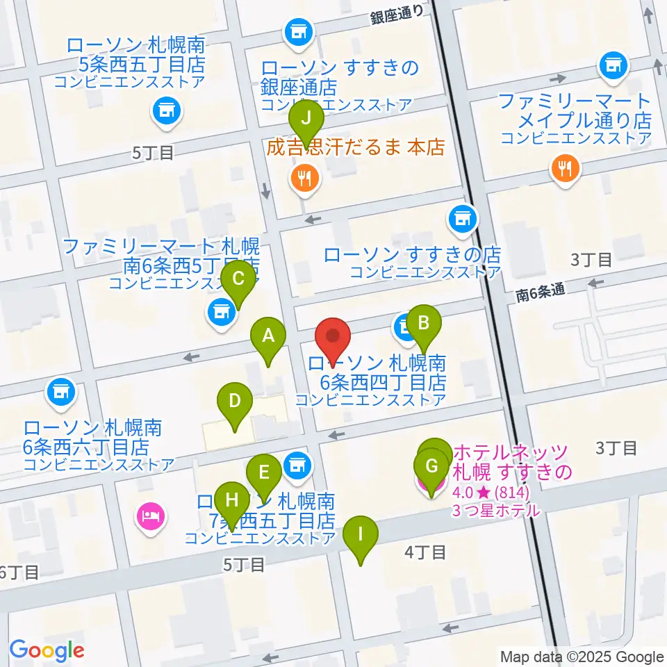 札幌クレイジーモンキー周辺のホテル一覧地図