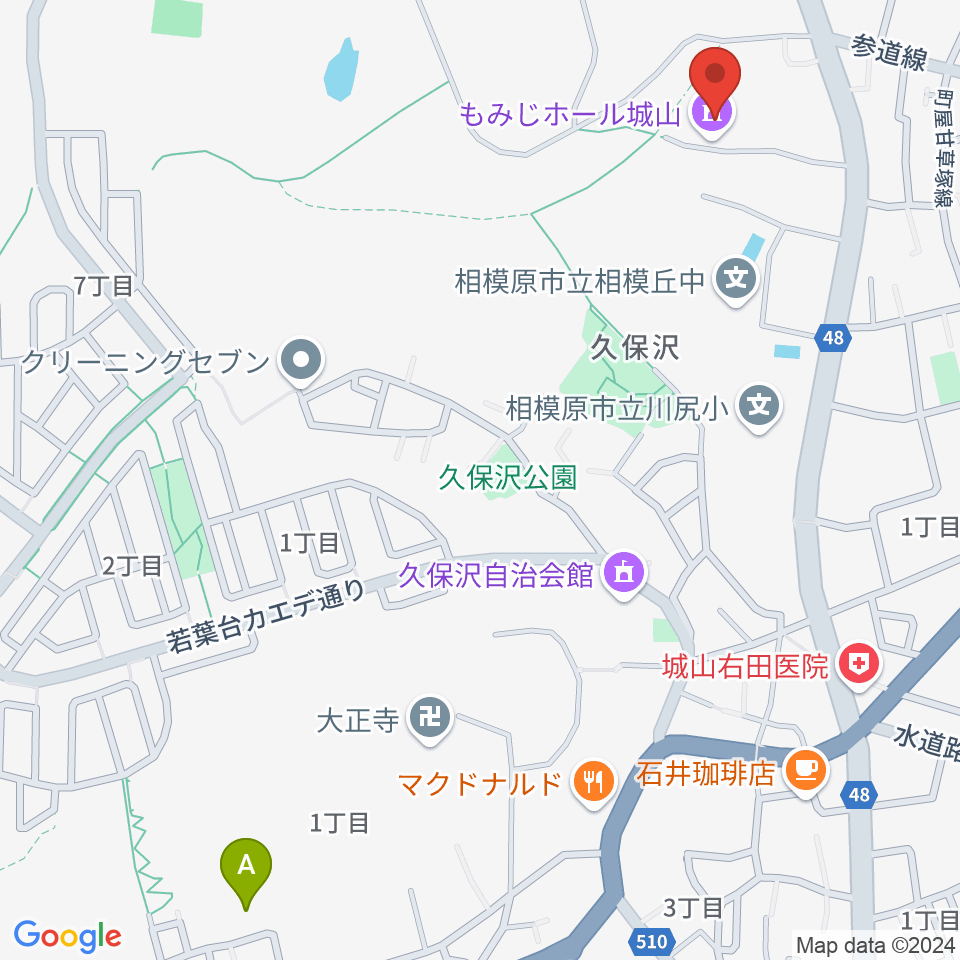 もみじホール城山周辺のホテル一覧地図