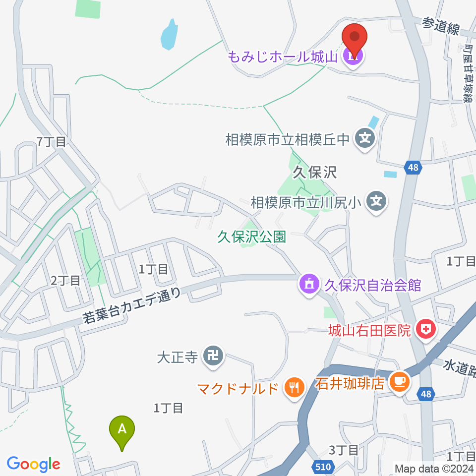 もみじホール城山周辺のホテル一覧地図