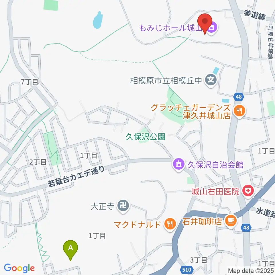 もみじホール城山周辺のホテル一覧地図
