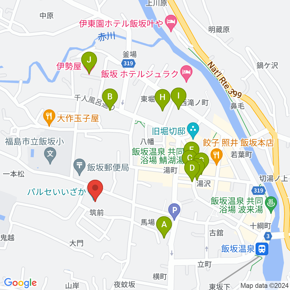 パルセいいざか周辺のホテル一覧地図