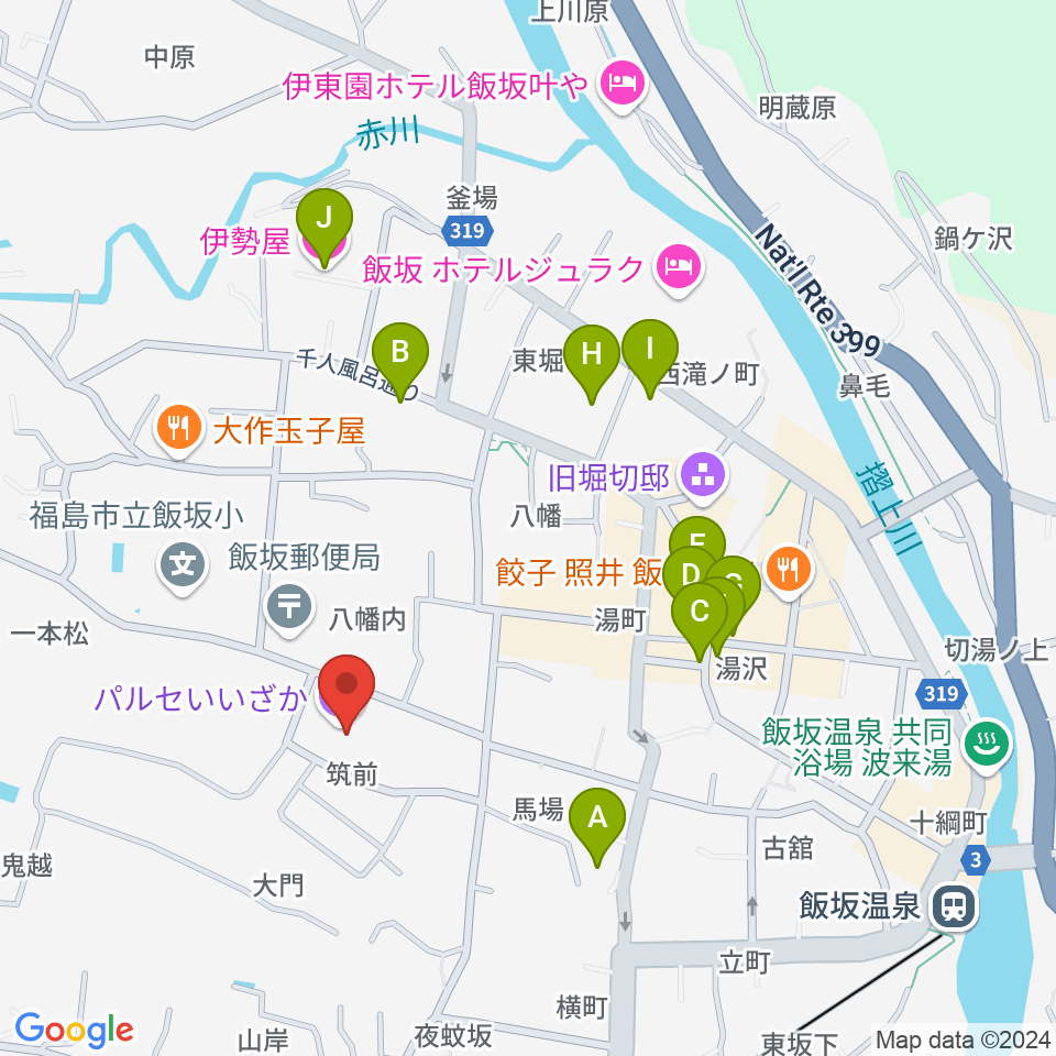 パルセいいざか周辺のホテル一覧地図