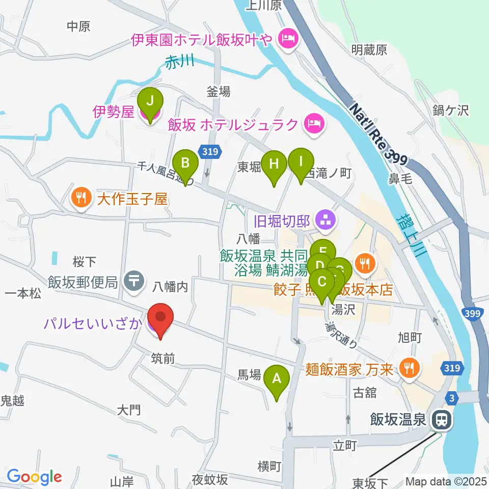 パルセいいざか周辺のホテル一覧地図