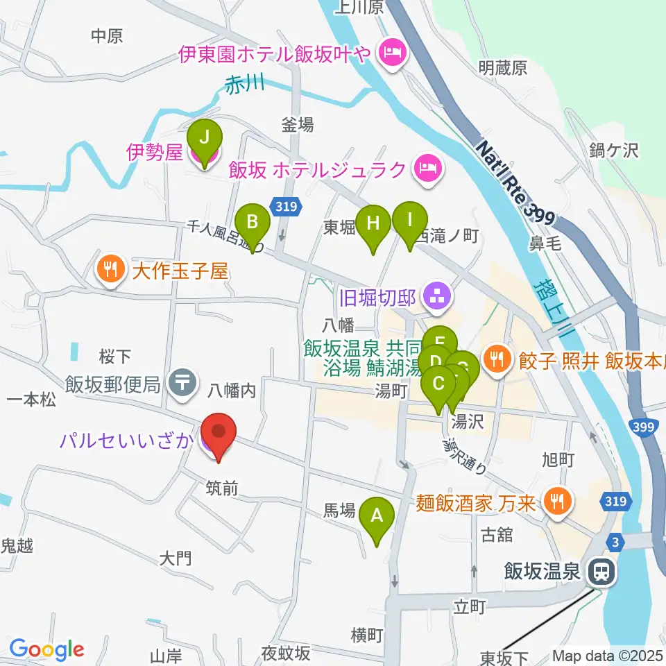 パルセいいざか周辺のホテル一覧地図