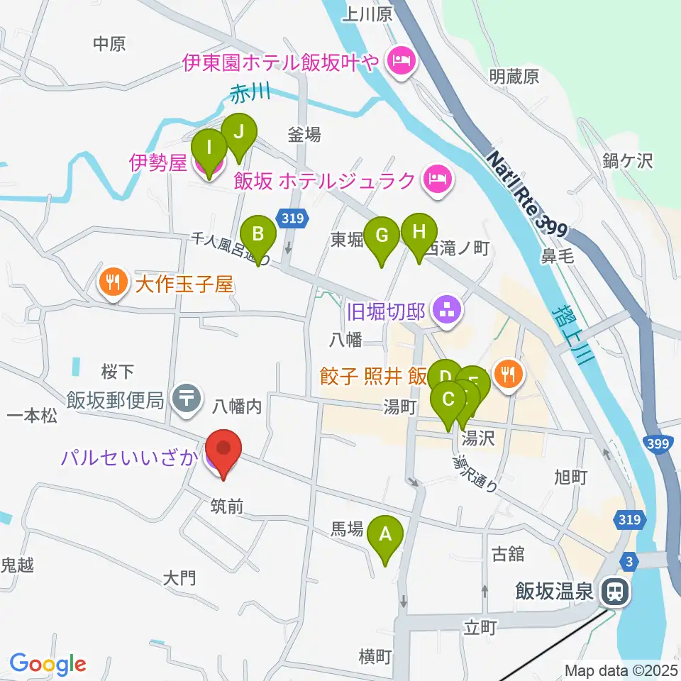 パルセいいざか周辺のホテル一覧地図