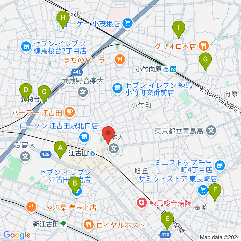 江古田クラブドロシー周辺のホテル一覧地図