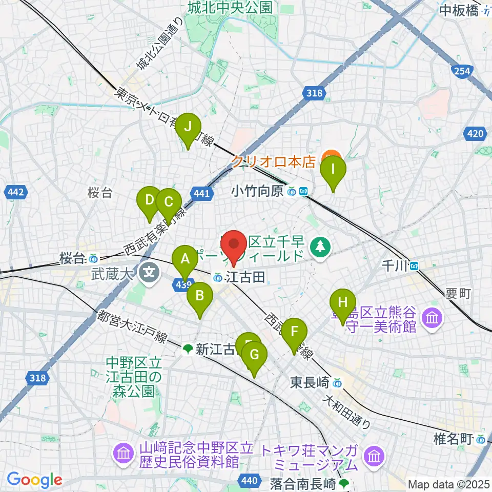 江古田クラブドロシー周辺のホテル一覧地図