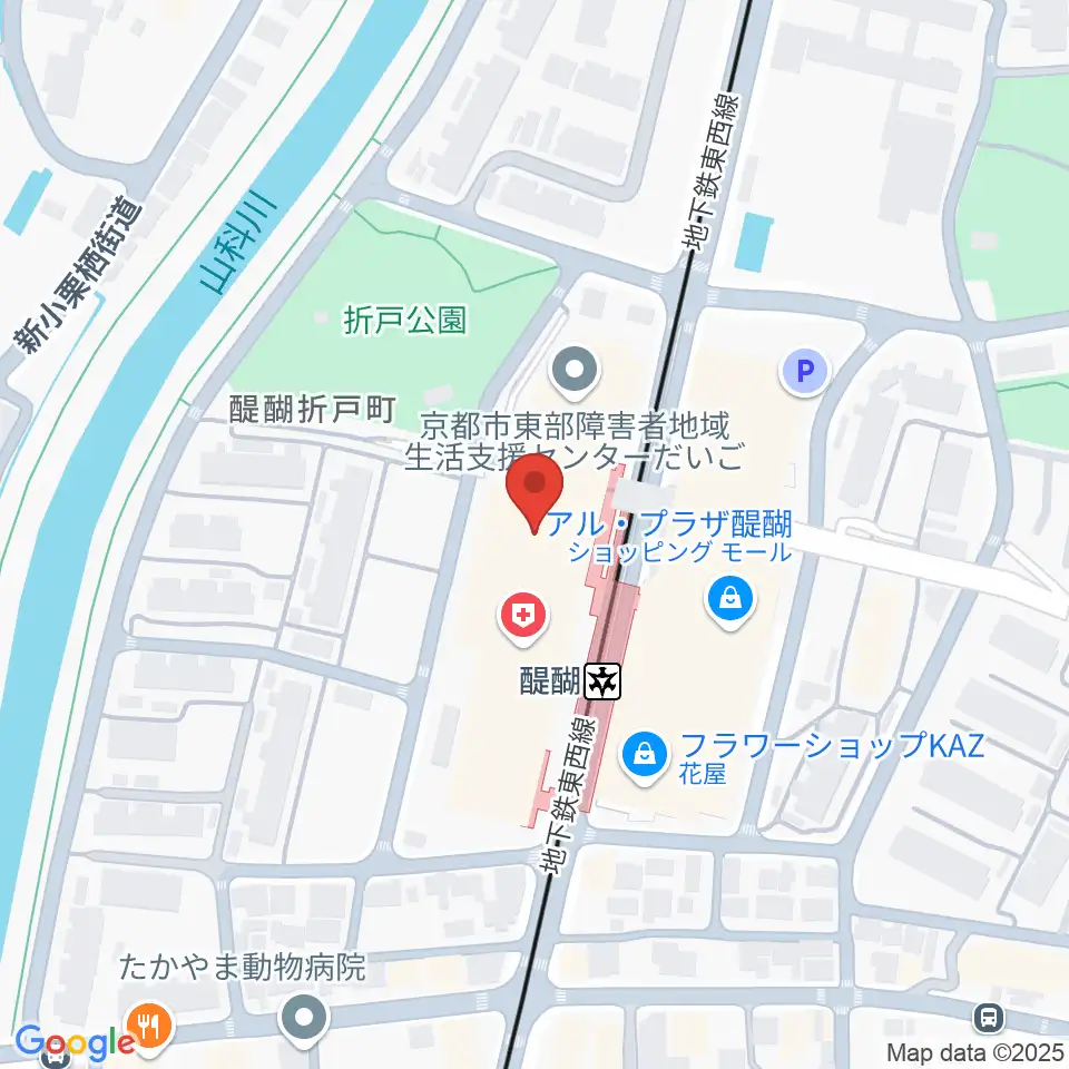 京都市醍醐交流会館周辺のホテル一覧地図