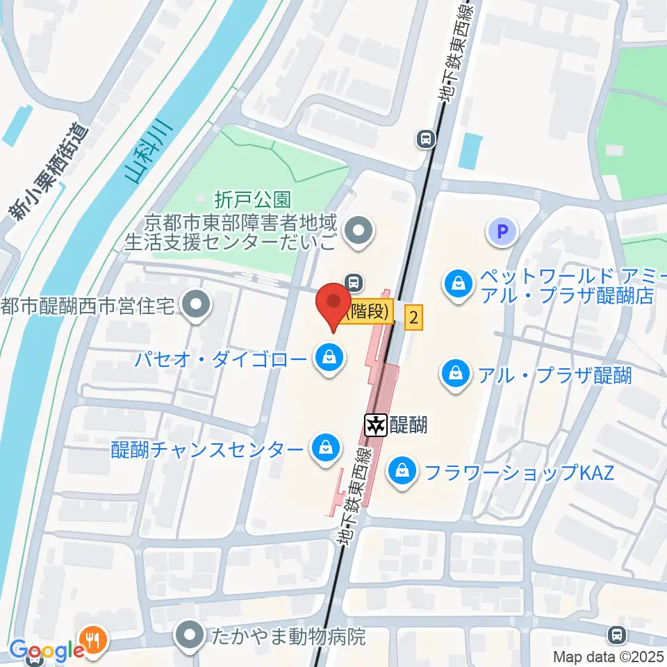 京都市醍醐交流会館周辺のホテル一覧地図