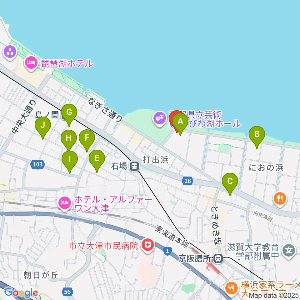ピアザ淡海 ピアザホール周辺のホテル一覧地図