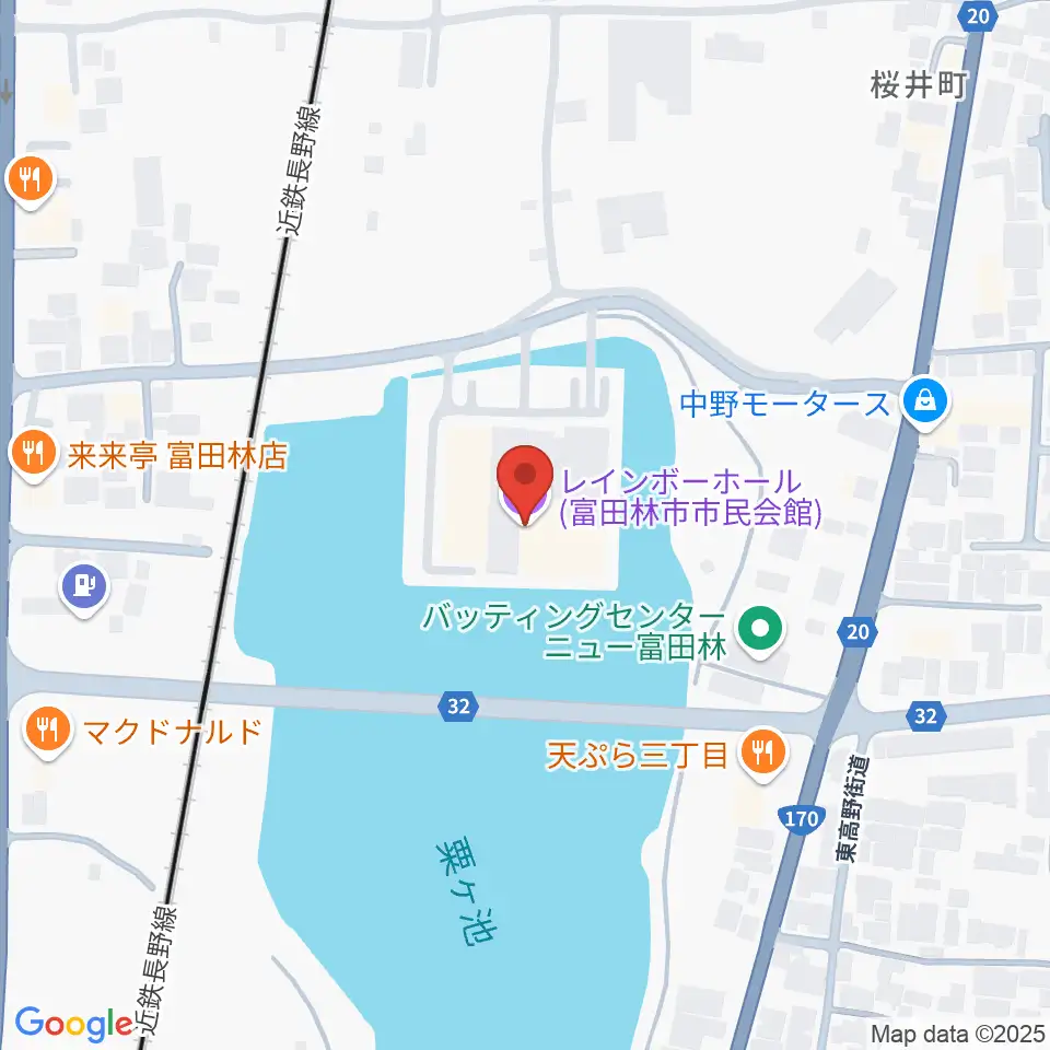 富田林市市民会館レインボーホール周辺のホテル一覧地図