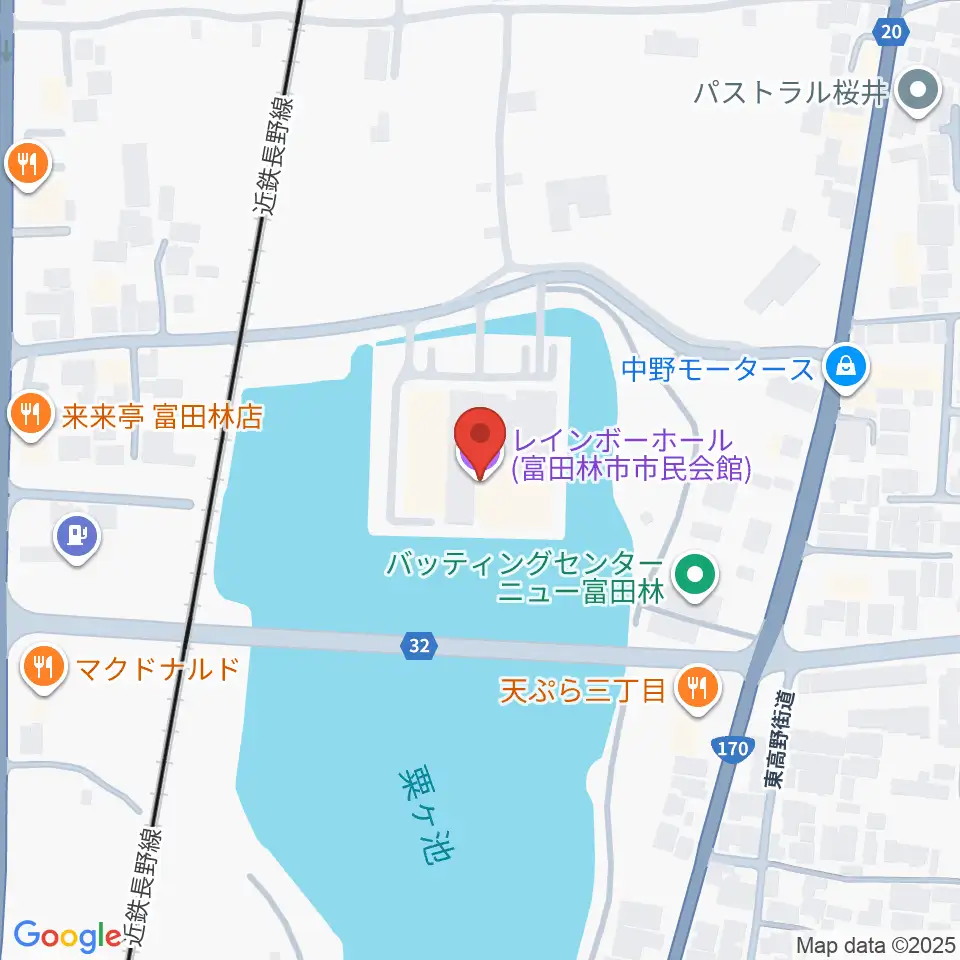 富田林市市民会館レインボーホール周辺のホテル一覧地図