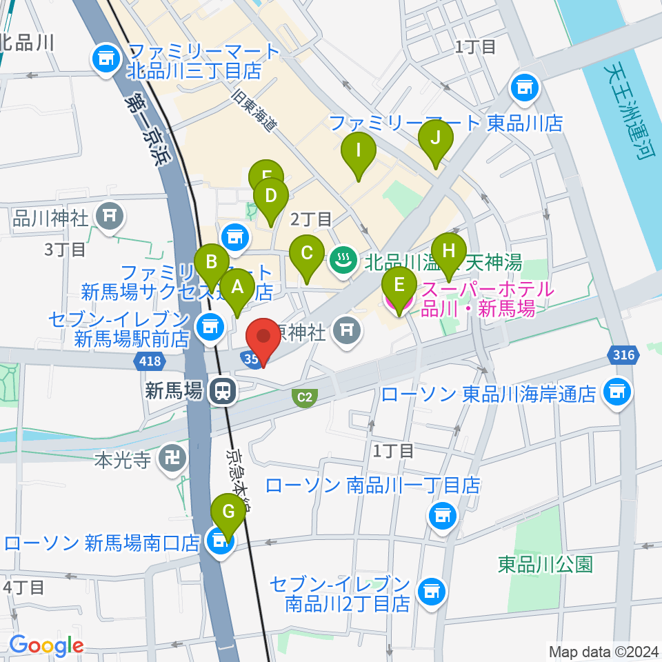 六行会ホール周辺のホテル一覧地図