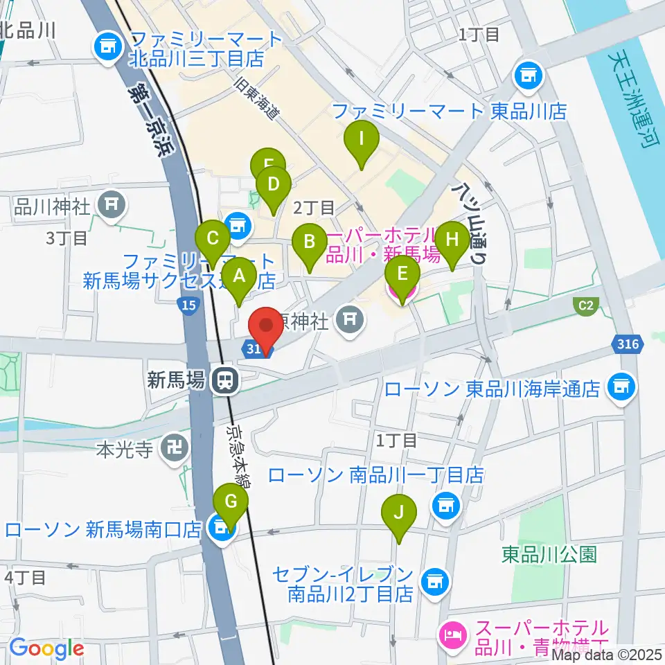 六行会ホール周辺のホテル一覧地図