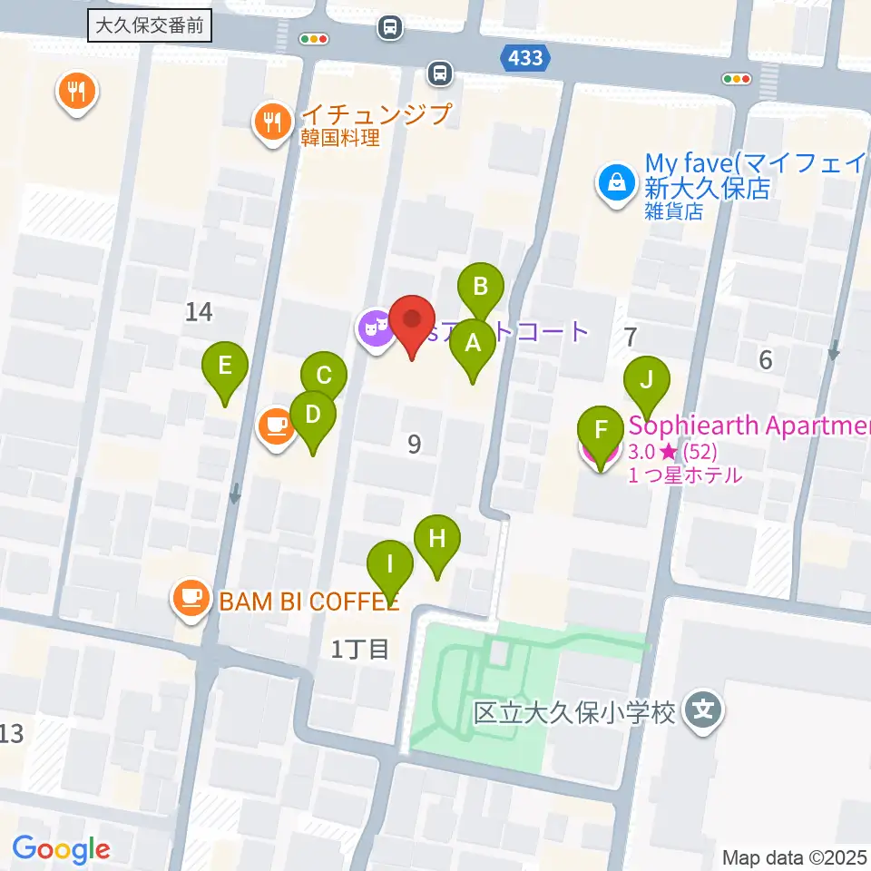 R'sアートコート周辺のホテル一覧地図