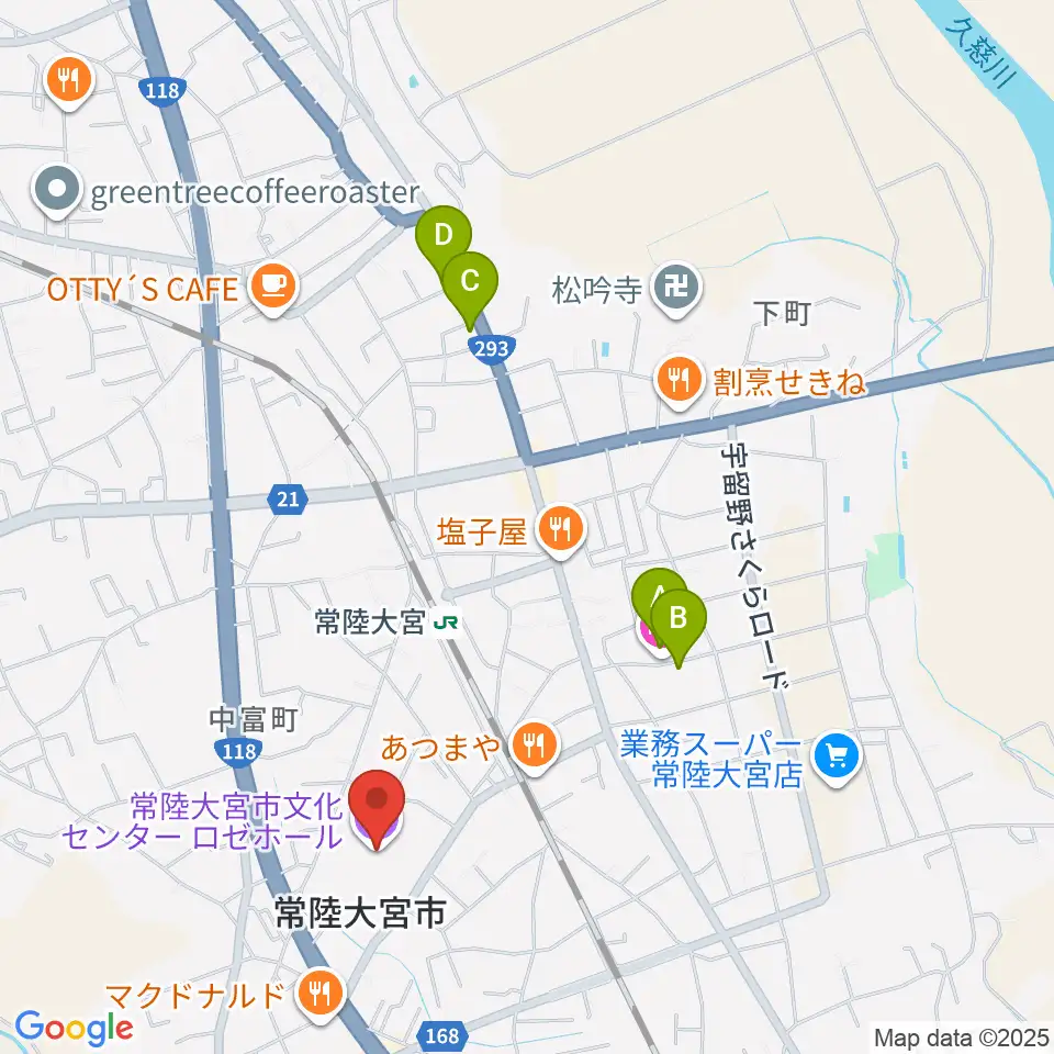 常陸大宮市文化センター ロゼホール周辺のホテル一覧地図