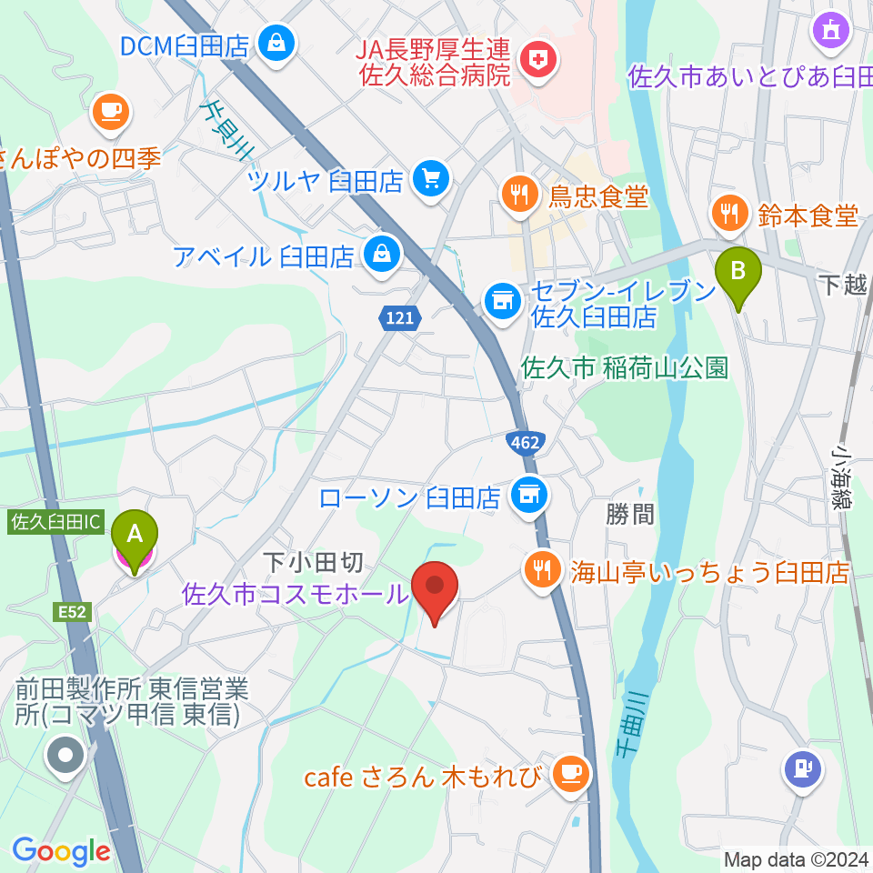 佐久市コスモホール周辺のホテル一覧地図