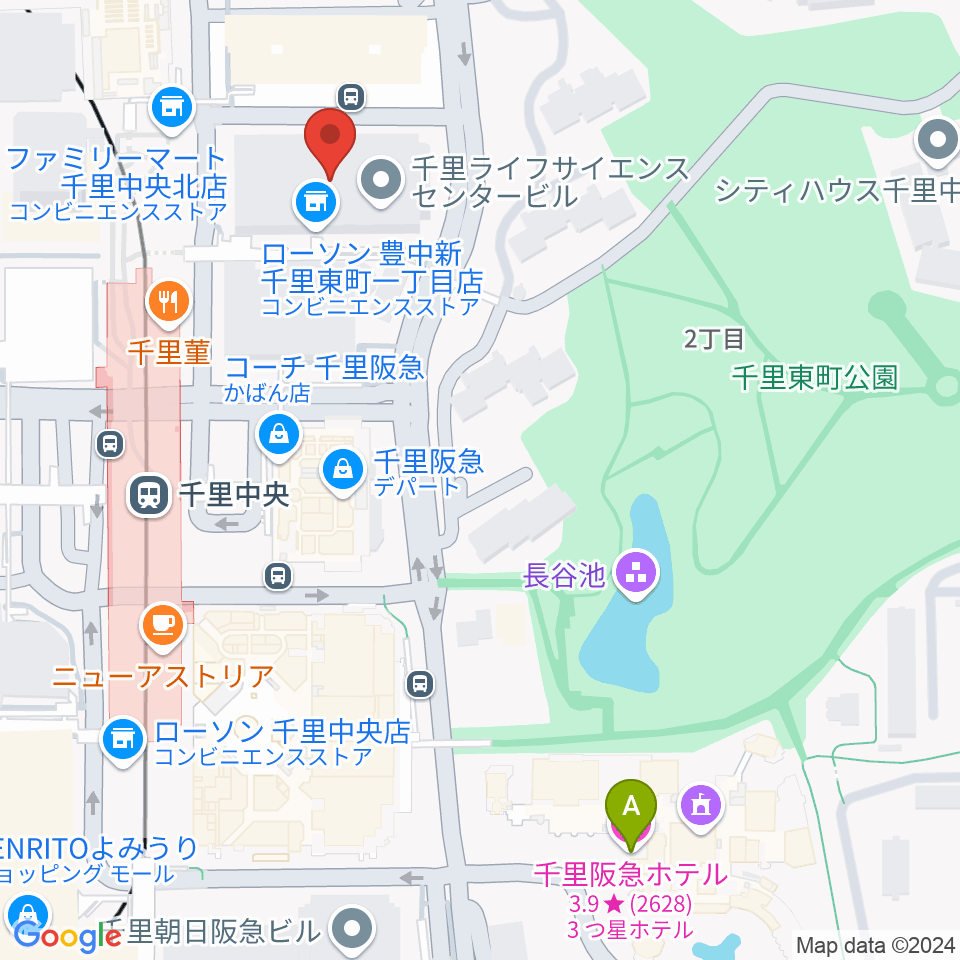 千里ライフサイエンスセンター周辺のホテル一覧地図