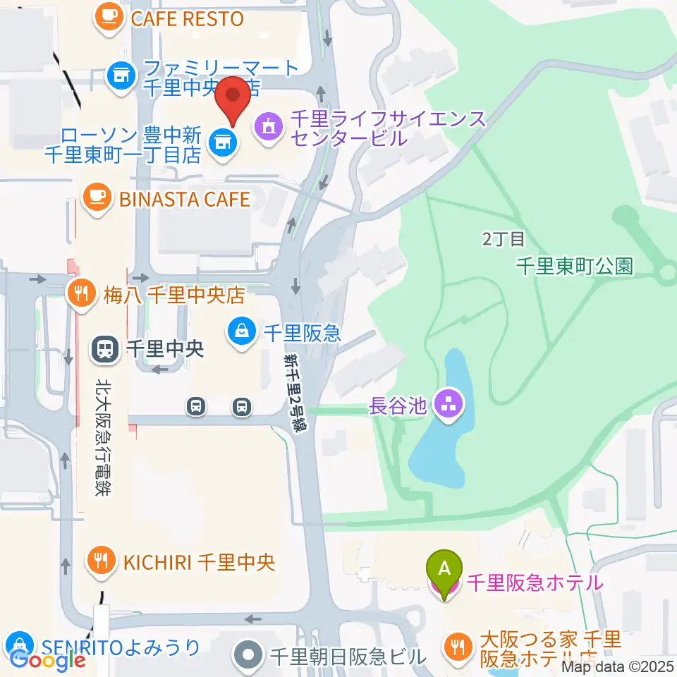 千里ライフサイエンスセンター周辺のホテル一覧地図