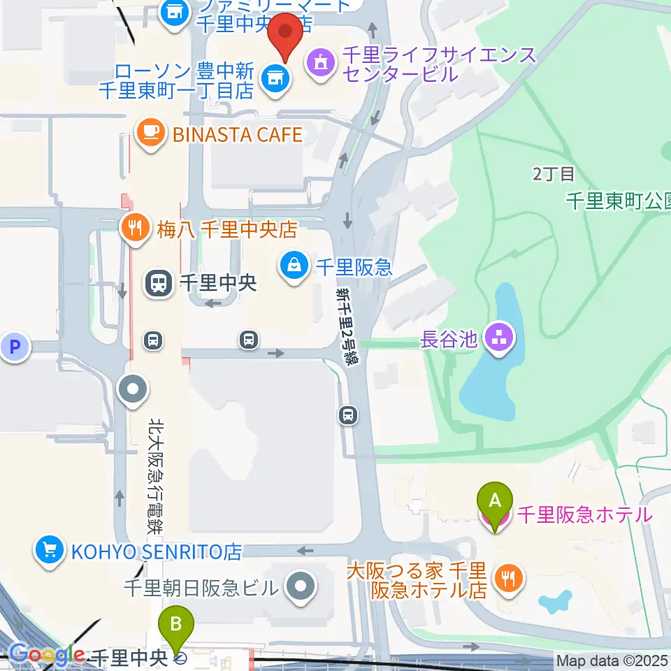 千里ライフサイエンスセンター周辺のホテル一覧地図