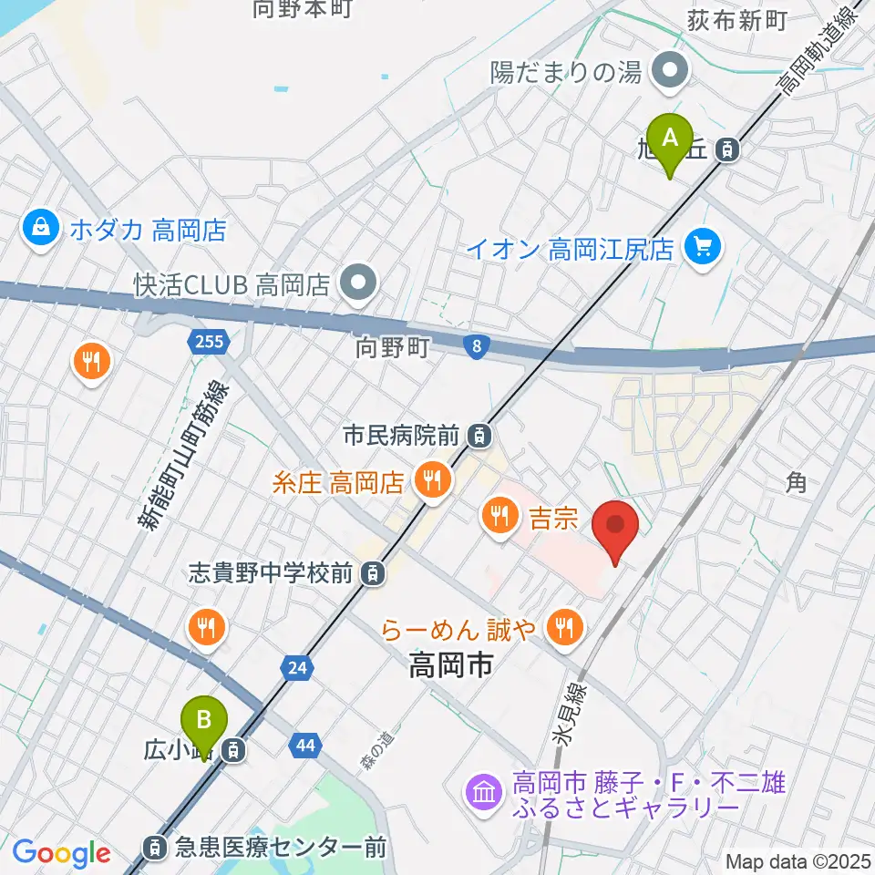 高岡市文化芸能館周辺のホテル一覧地図