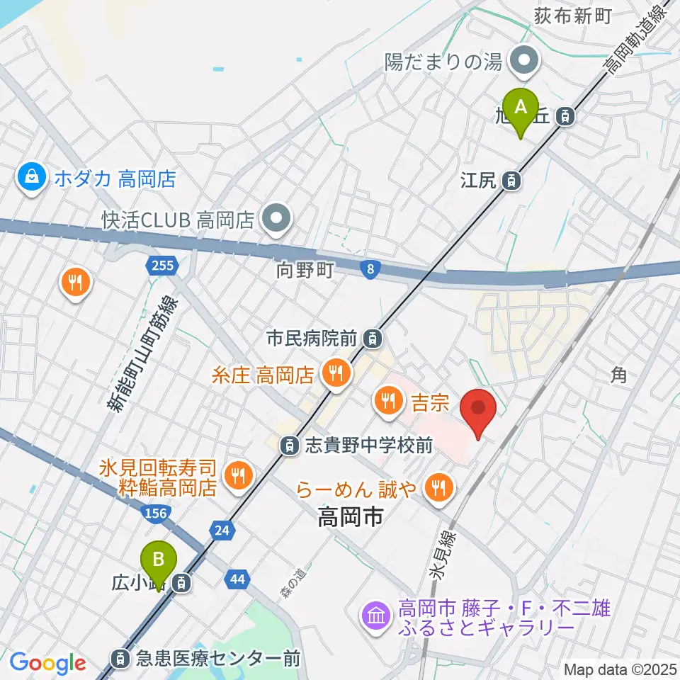 高岡市文化芸能館周辺のホテル一覧地図