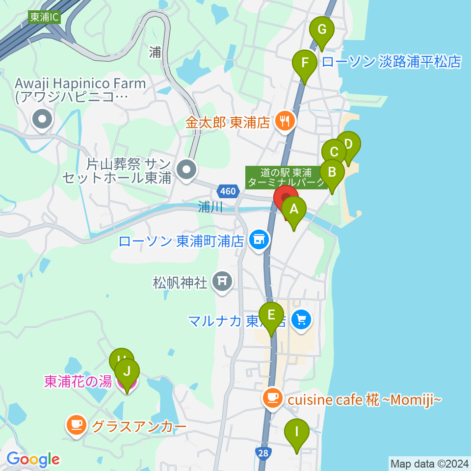 淡路市立サンシャインホール周辺のホテル一覧地図