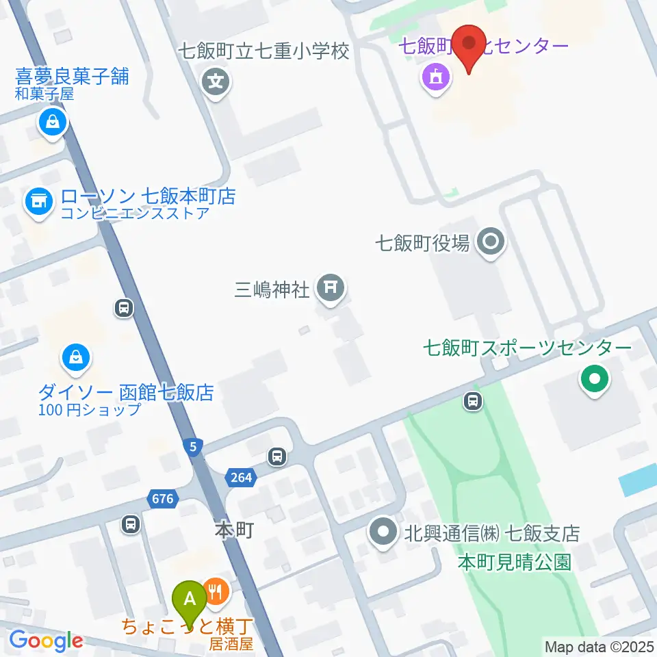 七飯町文化センター周辺のホテル一覧地図