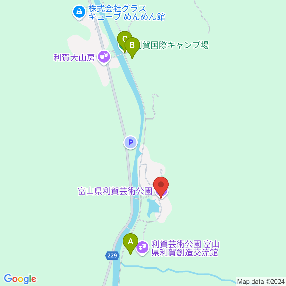 富山県利賀芸術公園周辺のホテル一覧地図