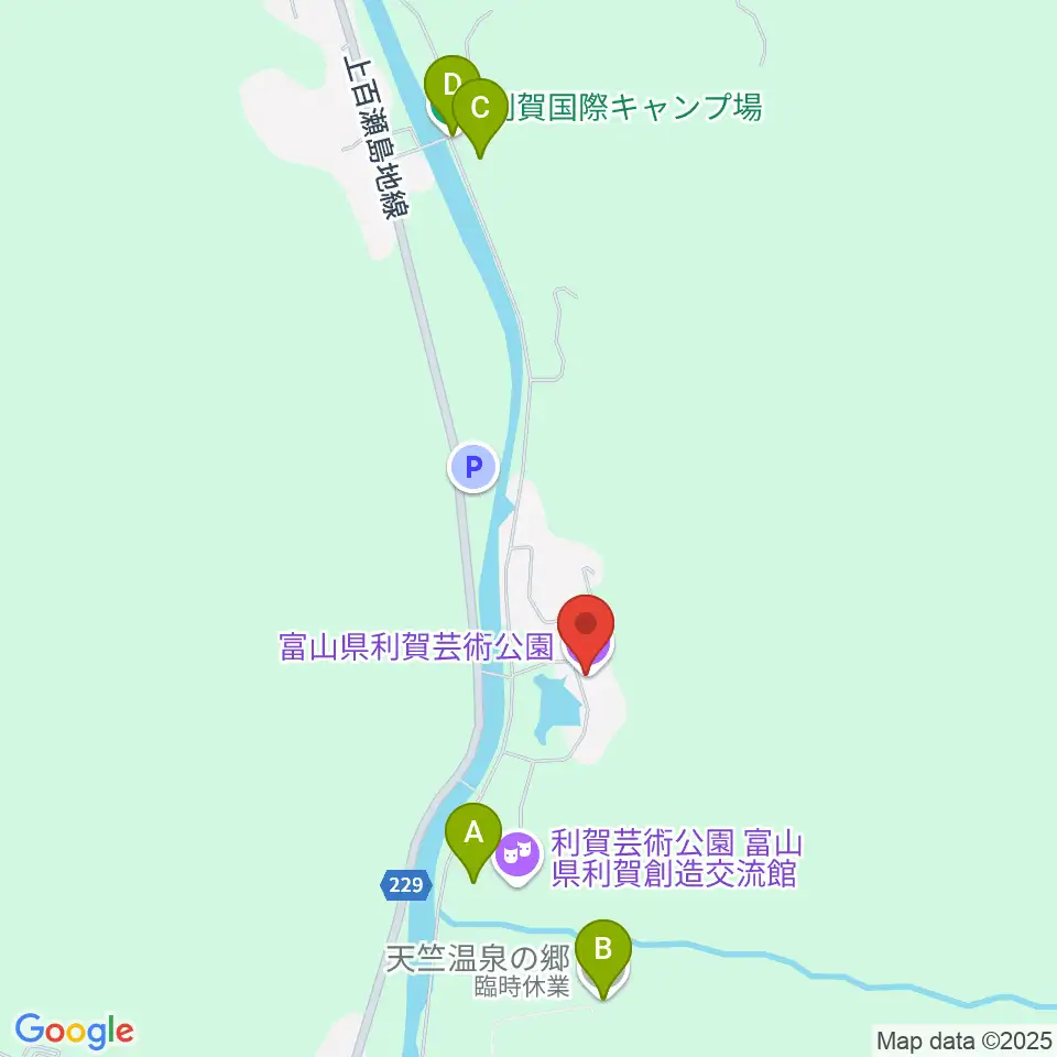 富山県利賀芸術公園周辺のホテル一覧地図