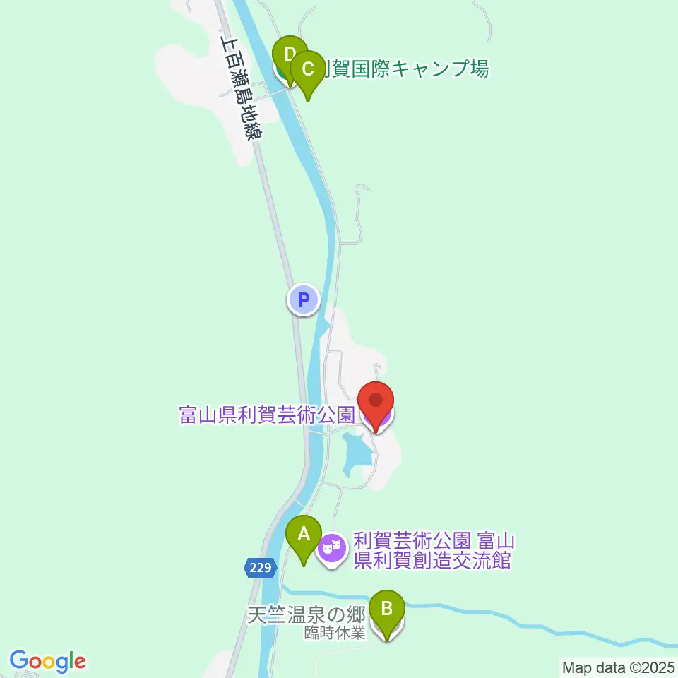 富山県利賀芸術公園周辺のホテル一覧地図