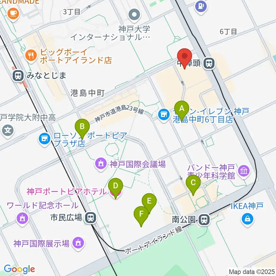 神戸ジーベックホール周辺のホテル一覧地図