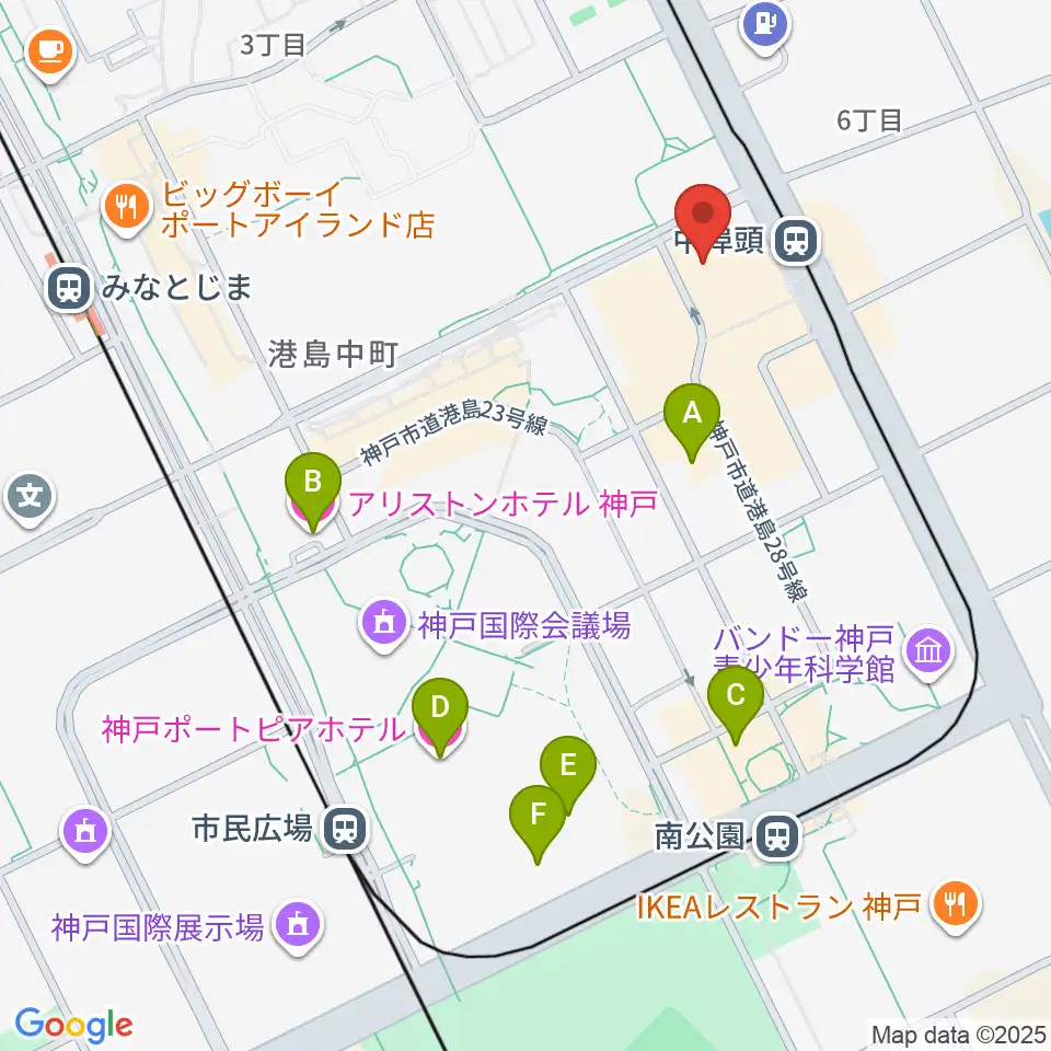 神戸ジーベックホール周辺のホテル一覧地図