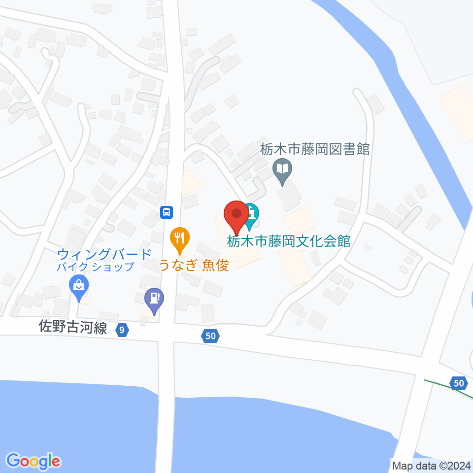 栃木市藤岡文化会館周辺のホテル一覧地図