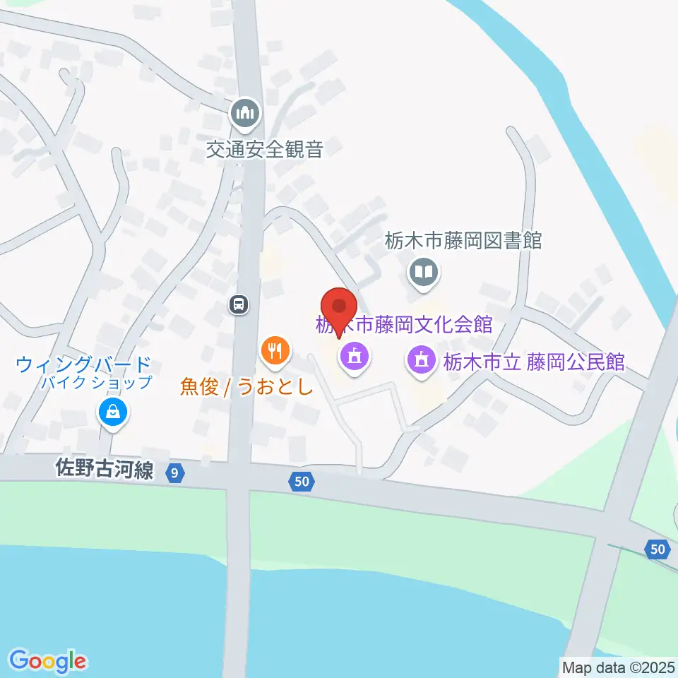 栃木市藤岡文化会館周辺のホテル一覧地図