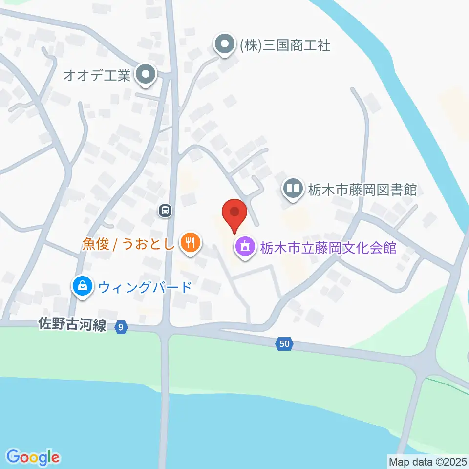 栃木市藤岡文化会館周辺のホテル一覧地図