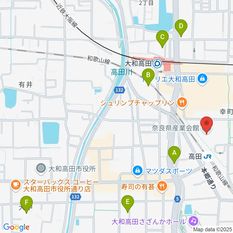 奈良県産業会館周辺のホテル一覧地図