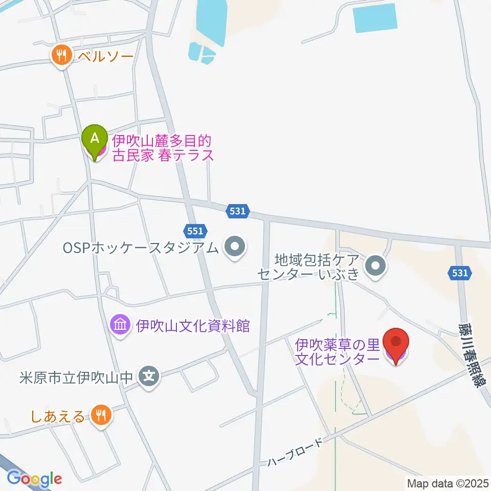 伊吹薬草の里文化センター周辺のホテル一覧地図
