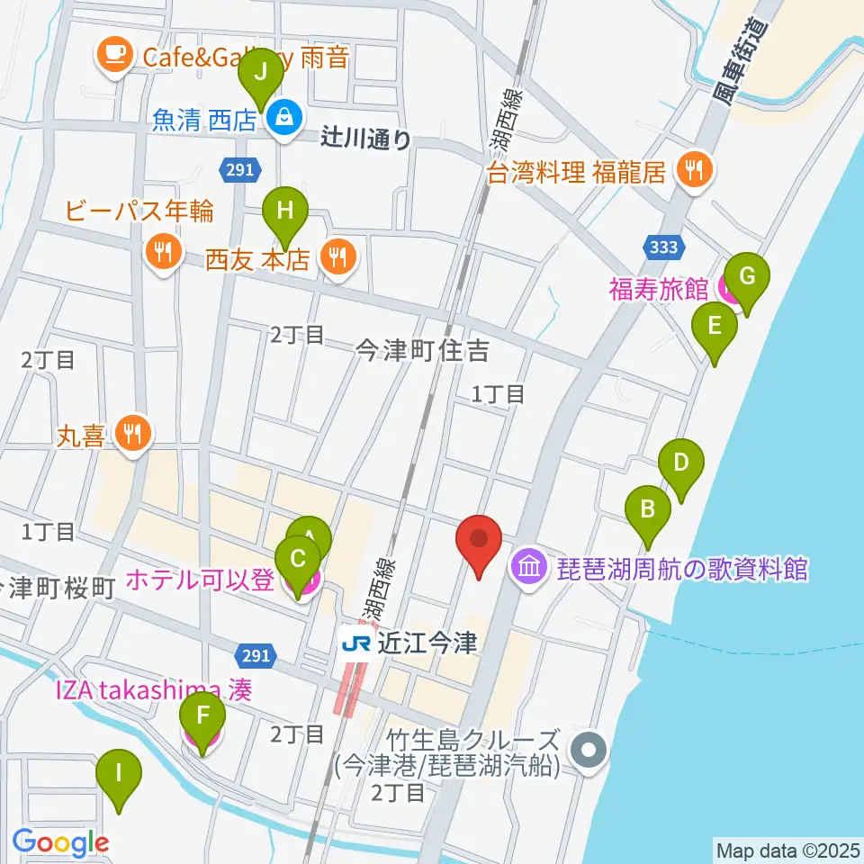 高島市民会館周辺のホテル一覧地図
