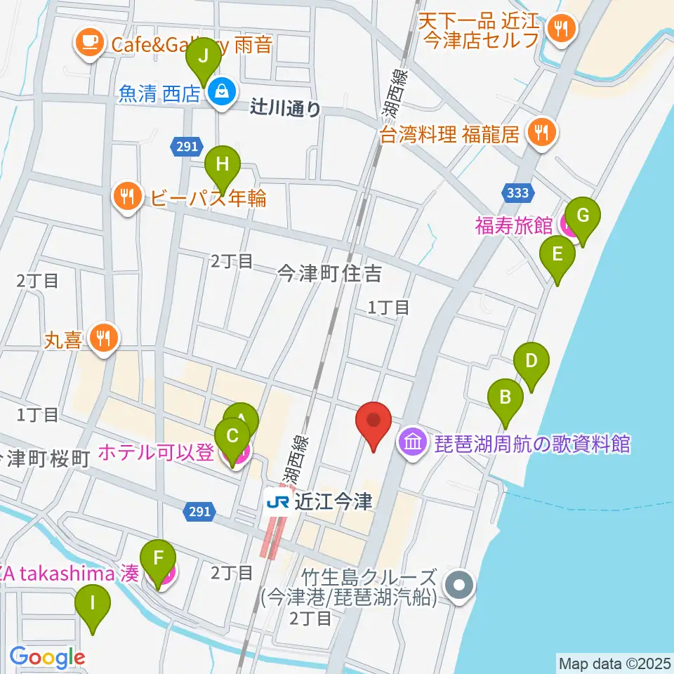 高島市民会館周辺のホテル一覧地図