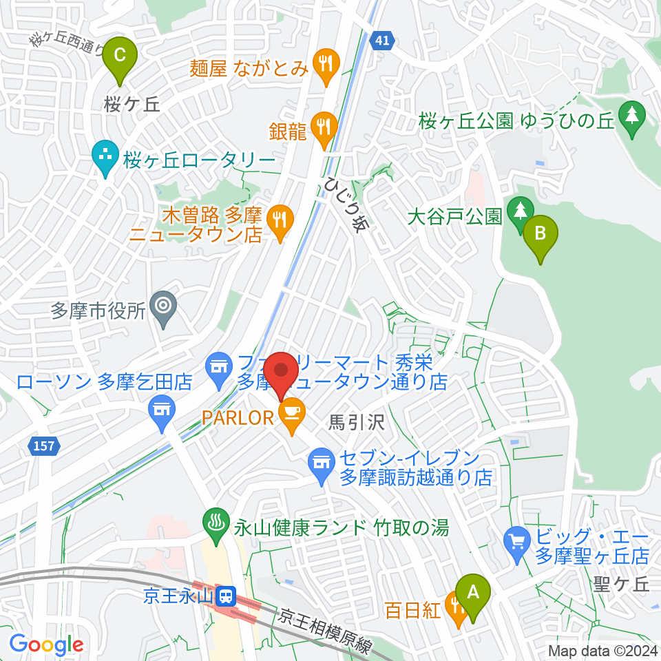 永山Free As Bird周辺のホテル一覧地図