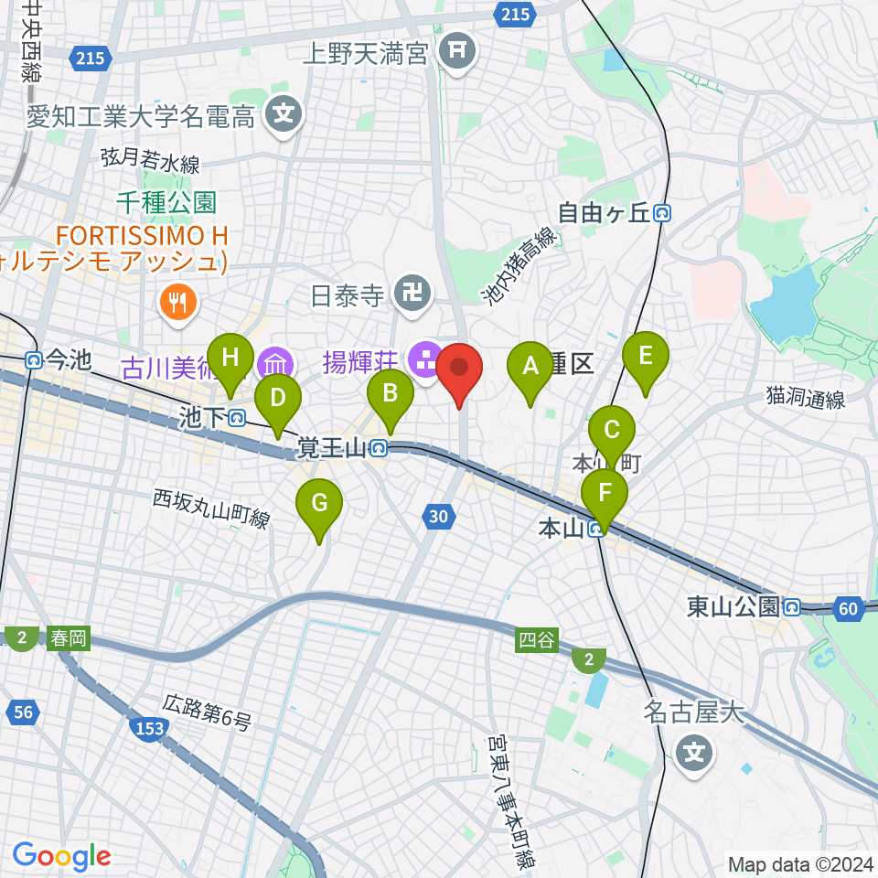 フィオーレ音楽教室周辺のホテル一覧地図