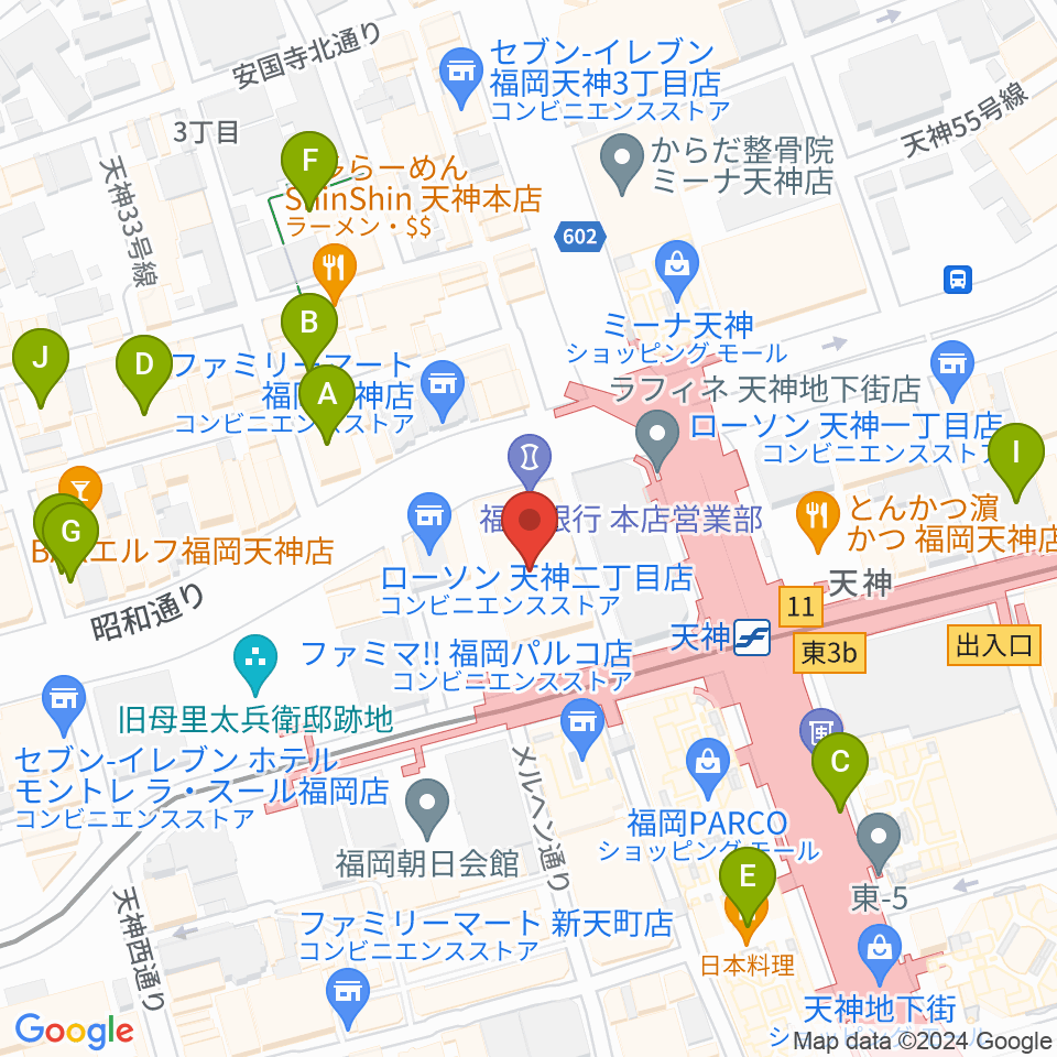 FFGホール周辺のホテル一覧地図