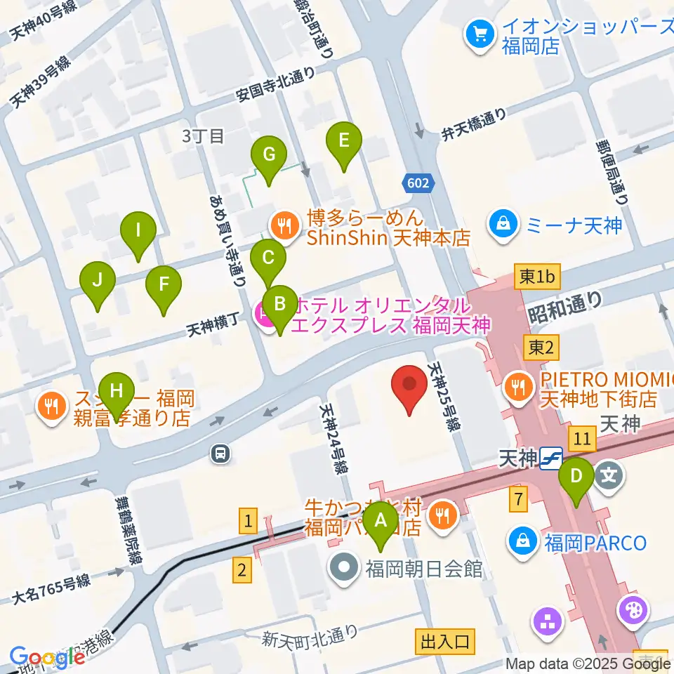 FFGホール周辺のホテル一覧地図