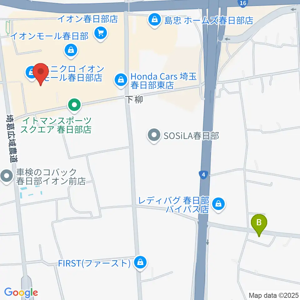 島村楽器 イオンモール春日部店周辺のホテル一覧地図