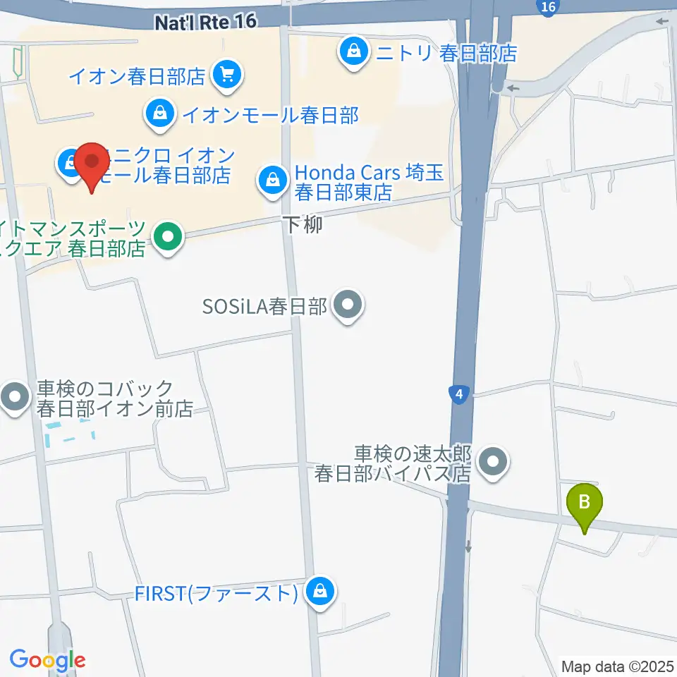 島村楽器 イオンモール春日部店周辺のホテル一覧地図